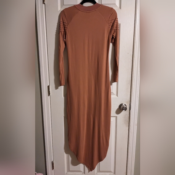 Jonny Cota Studio Asymmetrical Dress S Blush Pink Moto Long Sleeve - Picture 5 of 6